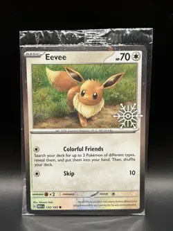 Sealed Holiday Stamped Eevee 133/165 - Pokemon 151 Card - NM (Double Swirl) - Image 1