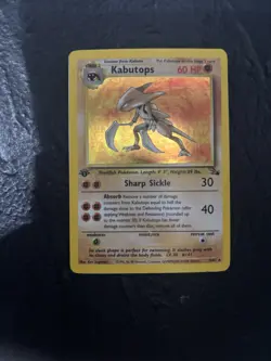 1999 Fossil Set 1st Edition Kabutops Holo Foil #9/62 Rare WOTC Pokemon Card TCG - Image 1
