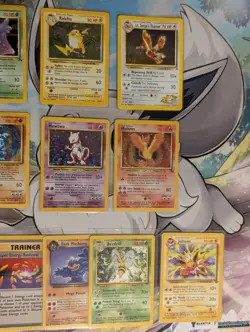 Vintage Pokemon Card Lot WOTC Holo Base Fossil Gym Fearow Raichu Moltres Mewtwo - Image 4