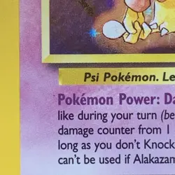 Pokemon TCG Alakazam Holo WOTC 1/102 Base Set Rare 1999 THE FIRST POKEMON CARD - Image 2