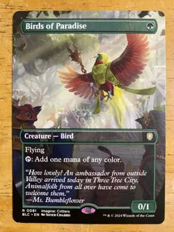 Magic Birds of Paradise (Borderless) 81 Commander: Bloomburrow Marvel Lord Rings - Image 1