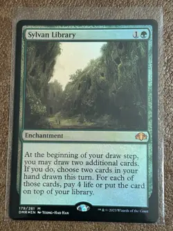 Sylvan Library MTG Dominaria Remastered Foil Mythic 179/261 Unplayed - Image 1