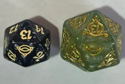 MTG Lord of the Rings GREEN D20 Spindown w/ Small Black LoTR Spindown Dice - Image 2