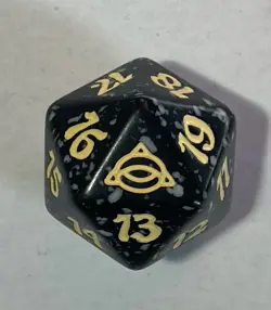 MTG Lord of the Rings GREEN D20 Spindown w/ Small Black LoTR Spindown Dice - Image 3