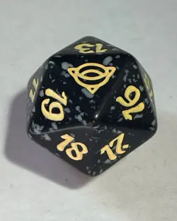 MTG Lord of the Rings GREEN D20 Spindown w/ Small Black LoTR Spindown Dice - Image 4