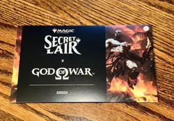 MTG Secret Lair x Playstation God of War: Greek NON-FOIL New Sealed In Hand - Image 1