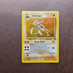Kabutops 9/62 Pokemon Fossil Holo Rare Card - MP - Image 1