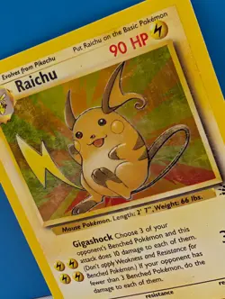 Raichu 14/62 Holo Foil Fossil Pokemon Card TCG WOTC Heavily Played - Image 2