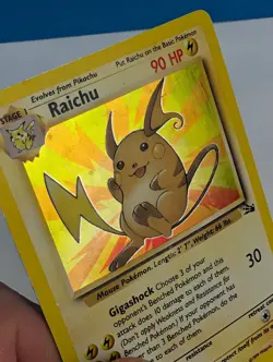 Raichu 14/62 Holo Foil Fossil Pokemon Card TCG WOTC Heavily Played - Image 3