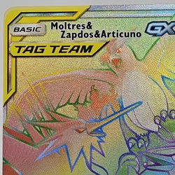 🌈 POKEMON HIDDEN FATES MOLTRES & ZAPDOS & ARTICUNO TAG TEAM GX 69/69 SECRET LP - Image 2