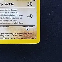 Pokemon TCG Kabutops Fossil 9/62 Unlimited Holo Rare LP - Image 4