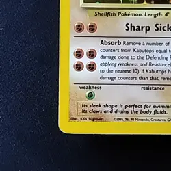 Pokemon TCG Kabutops Fossil 9/62 Unlimited Holo Rare LP - Image 5
