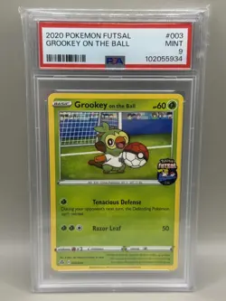 2020 POKEMON FUTSAL #003 GROOKEY ON THE BALL PSA 9 - Image 1