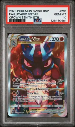 Pokemon TCG Lucario Vstar SWSH291 Sword & Shield Promo PSA 10 - Image 1