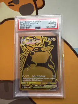 2022 POKEMON SWORD & SHIELD LOST ORIGIN #TG29 FULL ART/PIKACHU VMAX PSA 10 - Image 1