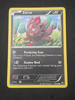 Zorua 70/108 Dark Explorers Regular Pokemon TCG Moderately Played Condition - Image 1