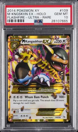 2014 POKEMON XY FLASHFIRE ULTRA RARE #109 M KANGASKHAN EX PSA 10 - Image 1