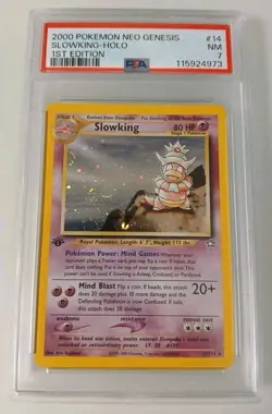 2000 POKEMON NEO GENESIS 1ST EDITION #14 SLOWKING-HOLO PSA SWIRL - Image 1