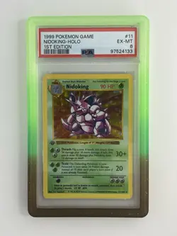 1999 Pokemon 1st Edition Nidoking Holo #11 PSA 6 w/Gaurd - Image 1