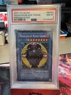 2007 Yu-Gi-Oh! Magician of Black Chaos Premium Pack 1 PP01 Secret Rare PSA 8 - Image 1