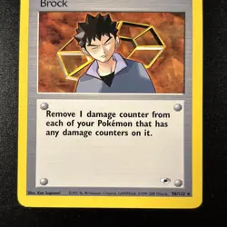 Brock 098/132 Gym Heroes Regular Unlimited WOTC Pokemon Card Near Mint NM - Image 3