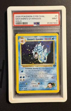 Pokemon TCG Giovanni's Gyarados Gym Challenge Holo Card 5/132 PSA 9 Mint - Image 1
