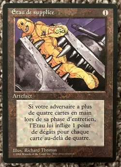 MTG Black Vise 4th Edition FBB (Foreign Black Border) French VERSION Magic Card - Image 1