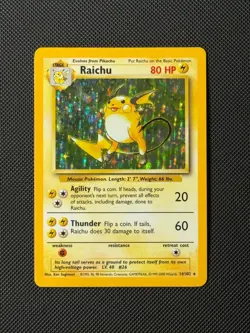 Raichu 14/102 4th Print Pokemon Card Base Set 1999-2000 WOTC Holo - Image 1