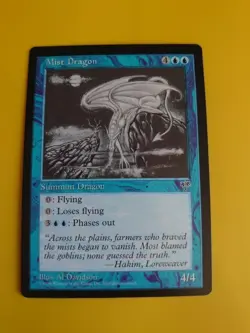 Mist Dragon. Mirage. Old Vintage. Magic the Gathering Card. - Image 2