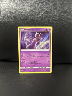 Pokemon Mewtwo Holo Rare TCG Card 12/18 Detective Pikachu - Image 1