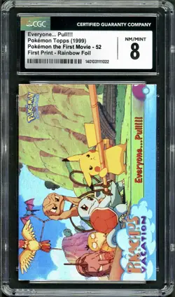 CGC 8 Topps Pikachu's Vacation Everyone. Pull! #52 RAINBOW FOIL Pokemon Card psa - Image 2