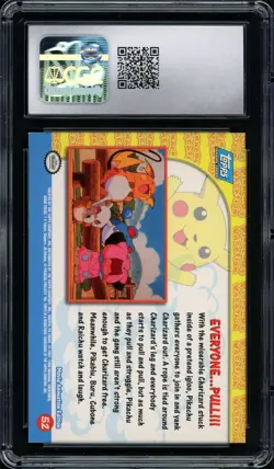 CGC 8 Topps Pikachu's Vacation Everyone. Pull! #52 RAINBOW FOIL Pokemon Card psa - Image 3
