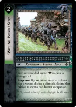 LOTR TCG HUNTERS WITH ALL POSSIBLE SPEED 15R180 LP/NM top shelf card - Image 1