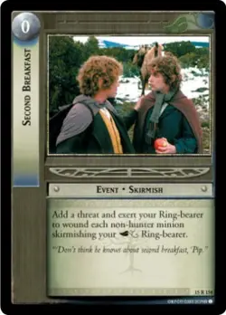 LOTR TCG HUNTERS SECOND BREAKFAST 15R154 LP/NM a Top Shelf Card - Image 1