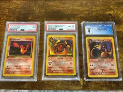 3 Card Set 1st Edition Dark Charizard, Dark Charmeleon, and Dark Charmander - Image 1