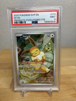 2025 POKEMON SVP EN-SV BLACK STAR PROMO #173 EEVEE PSA 9 - Image 1