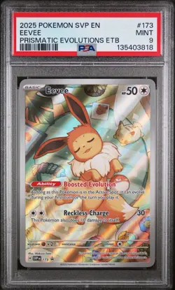 2025 POKEMON SVP EN-SV BLACK STAR PROMO #173 EEVEE PSA 9 - Image 3
