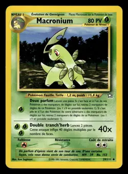 CARTE POKEMON MACRONIUM 29/111 FR PEU COMMUNE NEO GENESIS - Image 1