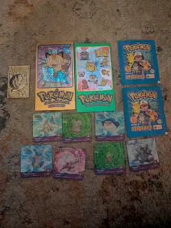 Vintage Pokemon Lot. Stickers And Artbox Flips. 2 Sealed Sticker Packs - Image 1