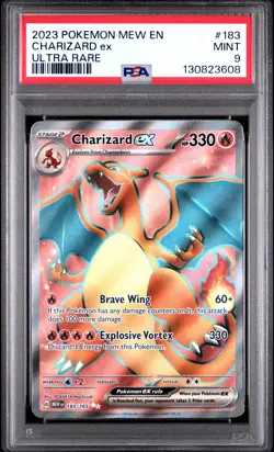 2023 Pokemon Mew En-151 #183 Charizard Ex Ultra Rare PSA 9 MINT - Image 1