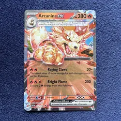Pokemon TCG Arcanine ex Scarlet & Violet Base Set 032/198 Holo Double Rare - Image 1