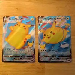 Surfing Pikachu VMAX 009/025 Flying Pikachu Vmax 007/025 Holo Celebrations NM - Image 1