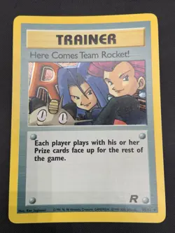 Pokemon TCG Team Rocket Holo Rare Here Comes Team Rocket! 15/82 LP - Image 1