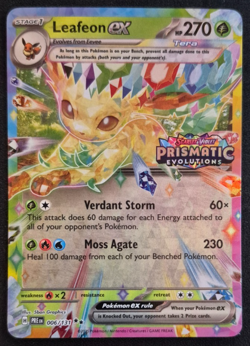 2025 Pokemon Prismatic Evolutions PRE-EN Leafeon ex #006/131 Stamped - Image 1