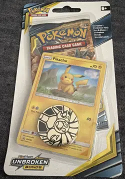Pokemon TCG Unbroken Bonds Checklane Blister Pack - Pikachu - New, Sealed / MINT - Image 1