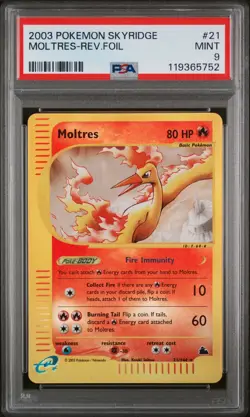 Moltres #21/164 - Rare - Reverse Holofoil - 2003 Pokemon Skyridge - PSA 9 - Image 1