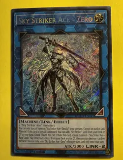 YuGiOh ~ Sky Striker Ace = Zero DUAD EN049 ~ Secret Rare 1st Ed ~ Pack Fresh - Image 1