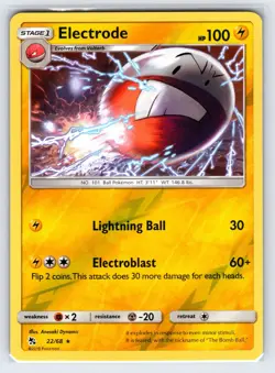 Electrode 22/68 2019 S&M Hidden Fates Pokemon Card Reverse Holo Rare - Nm - Image 1