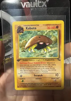 Pokemon TCG Kabuto Fossil 1st Edition Common Card 50/62 - Image 1
