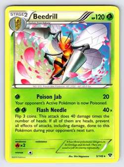 Beedrill 5/146 2014 XY Base Set Pokemon Card TCG Nintendo Non Holo Rare - VLP - Image 1